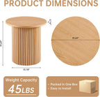 NORDICANA Single Accent Side Table for Living Room, 19.6 Inch Wide 19.6 Inch Tall Oak Color Round End Table for Sofa, Bedroom, Manufactured Wood Top with Oak Veneer