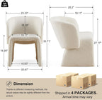 Homedot Dining Chair Upholstered Set of 4,Stylish Accent Barrel Side Chairs Cozy Sofa Chairs Teddy Velvet Comfortable Armchairs for Bedroom Reading Room Waiting Room Kitchen Dining Room