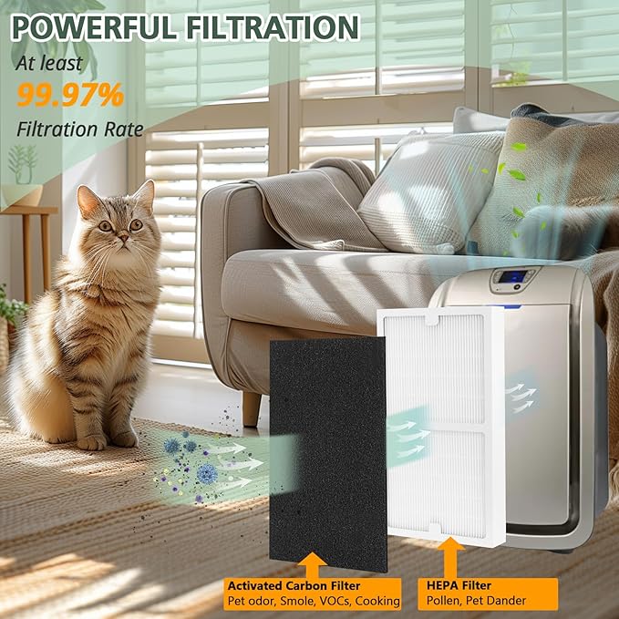 Replacement Filter C for Idylis IAF-H-100C, IAP-10-200, IAP-10-280, 2 Pack Type C Hepa Filter & 2 Activated Carbon Pre-Filter)