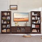 SAVOR LIFE Farmhouse TV Stands for Living Room, Walnut | Heavy-Duty Rustic Entertainment Center with 4 Drawers & Thickened Top & Square Wooden Legs for 65 Inch TV