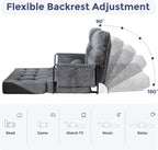 MAXYOYO Adjustable Folding Sofa Bed Couch with 2 Pillows, Dark Grey | Multi-Functional Bean Bag Bed, 5-Position Foldable Lazy Floor Sofa Bed with Armrest, Versatile Floor Seating for Reading
