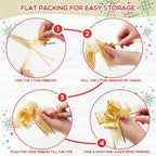 Geosar 200 Pieces 200 Pcs 3.5 Inch Mini Pull Bows for Gift Wrapping Easter Bow Ribbon Butterfly for Holiday Wedding Birthday Presents Baskets Wrapping Decoration (Gold)