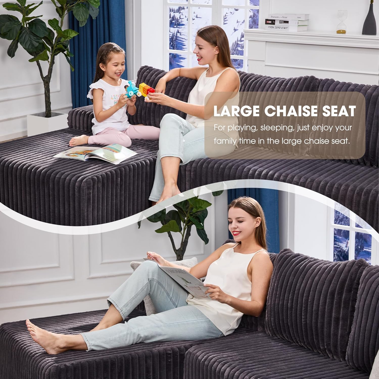 Hobestluk Couch Modular Sectional Sofa L-Shape Lounge Cloud Couch