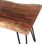 Alaterre Furniture Live Edge Wood Bench with Hairpin Metal Legs - Industrial Modern Entryway Bench with Minimalist Design - Furniture for Entryway, Dining Room, Kitchen, or Bedroom (36 Inch)