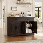 HOSTACK 47" W Kitchen Sideboard Buffet Cabinet with Storage Drawers, Brown | Farmhouse Kitchen Storage Cabinet with Doors and Shelves, Coffee Bar Cabinet, Buffet Table for Living Dining Room