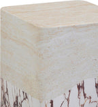 First of a Kind Side Table in Breccia,Travertine Concrete