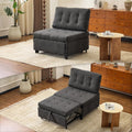 VINGLI Convertible Sofa Bed Tufted Teddy Fleece Sleeper Chair Bed Couch Armless Living Room Chairs with Adjustable Backrest Pull Out Couch Bed for Small Spaces