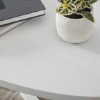 Coffee Table Set 3-Piece Oval Wood Modern | Modern 3-piece set includes oval coffee table and two round end tables. Durable MDF tops with solid rubberwood legs for
