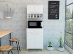 60 Kitchen Pantry with Countertop and Storage - White | Includes bottom cabinet for pots and pans with spacious top surface