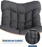 Garvee Outdoor Papasan Rocking Chair, Oversized Rocking Chair with Sturdy Metal Frame, Patio Egg Rocker for Balcony Backyard Porch Bedroom (Grey)