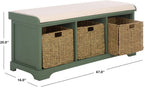 SAFAVIEH Furniture - Lonan Storage Bench - Dusty Green - Solid Wood - Farmhouse Lift-Top Design - Ideal for Entryway, Living Room, Hallway, 18" Seat Height (AMH5733J)