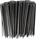 MySit 6" Garden Staples Landscape Stakes Ground Pins 200 Pack, Lawn Staples Weed Fabric Staple, Heavy Duty 11-Gauge(3.0mm) Steel Sod Anchor Securing Pegs for Securing Fabric