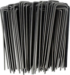 MySit 6" Garden Staples Landscape Stakes Ground Pins 200 Pack, Lawn Staples Weed Fabric Staple, Heavy Duty 11-Gauge(3.0mm) Steel Sod Anchor Securing Pegs for Securing Fabric