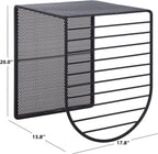 SAFAVIEH Couture Collection - Viktoria Black Metal Accent Table, Sculptural Modern Side Table, Geometric Cutout Design, Fully Assembled (SFV6808A)