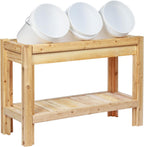 Greenes Fence Three Bucket Cedar Storage with Shelf, 44 in. x 16 in. x 30 in. - Made in USA with North American Cedar