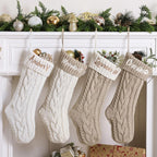 ELEGANTPARK Personalized Christmas Stockings 1 Pack Knit Christmas Stockings with Embroidered Names Red Green White Xmas Decoration for Fireplace Hanging Holiday Decoration for Family Kids 18 Inch
