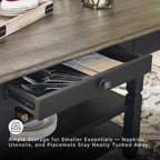 Signature Design by Ashley Counter Height Table with Storage, Farmhouse