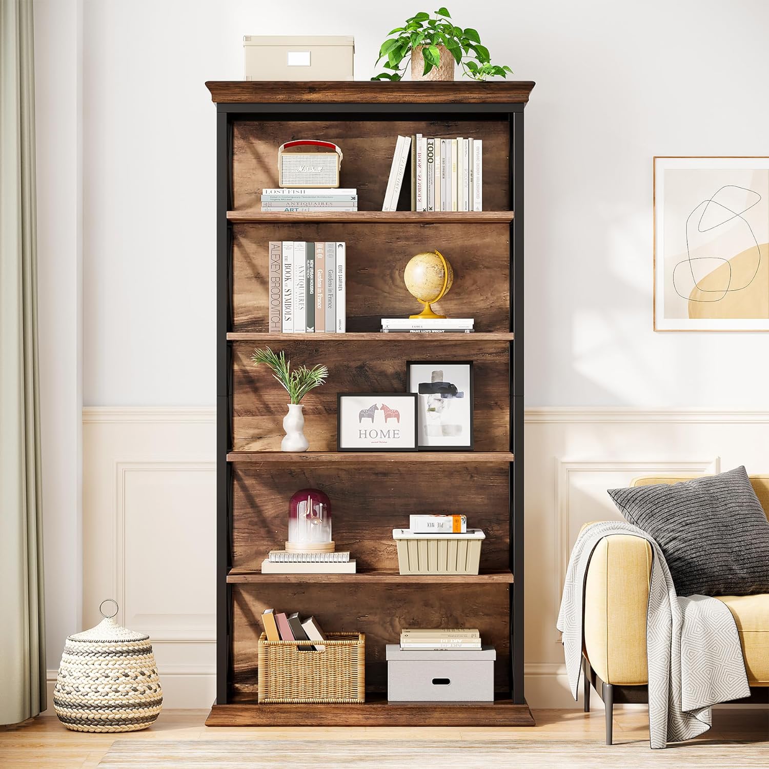 Tribesigns 6-Tier Bookcase, 71 Inches Industrial Bookshelves and Bookcase