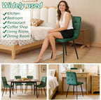 Velvet Dining Chairs Set of 4, Mid Century Upholstered Green Dining Room Chairs Tufted Upholstered Kitchen Chairs Set of 4 for Dining Room, Bedroom, Living Room