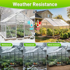 8 Pack 8' X 6' X 0.16'' Polycarbonate Greenhouse Panels, Waterproof UV Protected Clear Polycarbonate Sheets Twin-Wall Roof Panels, Corrugated Plastic Roofing Panels for Greenhouse Replacement