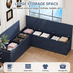 L Shape Storage Bench, Backless Farmhouse Kitchen Breakfast Nook Bench, Corner Bench with Storage for Dining Room, Entryway, Cloakroom