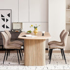 Oval Dining Table, 70.8" Modern Wood Kitchen Table for 4-6 People with Sturdy Legs, for Dining Room Kitchen, Natural Color