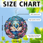 Swan Yard and Garden Wind Spinner, Unique 3D Hanging Swan Wind Spinner