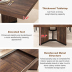 86 in Extendable Dining Table for 6 8 10 People,59"-86" Farmhouse Rectangle Extending Dining Table w/Removable Leaves Space Saving,Wooden Adjustable Tables for Kitchen Office Living Room (Brown)