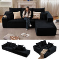 Sectional Couches for Living Room Cloud Couch Sofa with L-Shape Couch in a Box Upholstered Couchs Modern Modular Sectional Couch with Chaise(Black,3 Seater-Right-Facing Chaise-96)