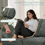 2 Pieces Chenille Sofa Set w/Soft Back Cushion, Grey | Modern 2 Seat & 3 Seats Couch Set w/Deep Seat Space, Upholstered Love Seat & Sofa w/High Density Foam for Living Room
