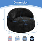 Hobestluk Giant Memory Foam Bean Bag, No-Assembly, Chevron Black Large | High Density Memory Foam, Washable & Removeable Cover, Durable Zipper, Skin Friendly Fabric, Soft Faux Fur, No Assembly
