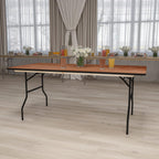 Flash Furniture 6 ft Folding Clear Coat Rectangular Banquet Table, Clear | Durable Construction, Commercial Use