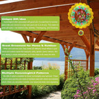 Wind Spinners - 12 Inches Large Hummingbird Wind Sculptures, 3D Reflective Metal Wind Spinner for Yard and Garden, Hummingbird Gifts for Daughter, Mom, Grandma's Birthday, Yellow Green