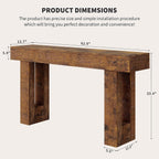 63 Inches Long Console Table, Wooden Entry Table for Entryway, Rustic Sofa Tables Behind Couch, Foyer Hallway Tables for Living Room, Entrance, Foyer