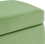 HomePop Upholstered Storage Bench with Metal Leg, 42" W, Green Velvet