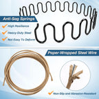 AHIER 25" 4 Pack Couch Spring Repair Kit, Sofa Supports for Sagging Cushions Upholstery Springs Seat Repair Replacement Kits - Includes 20ft Steel Stay Wire with 20 Clips, 10 Spring Clips, 40 Nails