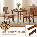 Giantex Folding Dining Chairs Set of 2, Foldable Wood Kitchen Chairs with Padded Seat, Max Load 420 Lbs, No Assembly, Wooden Dining Room Chair, Armless Side Chair for Home Apartment, Fruitwood & Beige