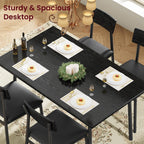 Garvee Dining Table Set for 4 with 4 Upholstered Chairs, Dining Room Table Set for 4 w/Smooth Edge, Wood Kitchen Table Chairs Set of 4 for Dining, Kitchen Room, Apartment, Rustic Blake