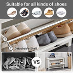 Haotian Farmhouse Shoe Storage Bench with Cushion