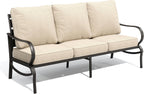 PHI VILLA Metal Patio Sofa with 5.75" Extra-Thick Waterproof Cushion, 3 Seater Deep Seat & High Back Outdoor Couch, All Weather Porch Furniture for Deck Backyard Front Porch Apartment,Beige