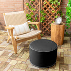 Outdoor Ottomans for Patio Pouf Waterproof Fade-Resistant Ottoman Foot Rest for Outdoor - Ottoman Chair Filled with High-Density All-in-One Foam, 20" D x 14" H Inches (Black, Round)