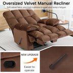 Euthymia Oversized Recliner Chair, Large Recliner Chair Chairs for Adults 400LBS, Big and Tall Manual Fabric Heavy Duty Recliner Chair, Extra Wide Recliners for Living Room, Brown