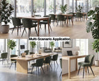 EALSON Modern Dining Chairs Set of 6, Upholstered Green Faux Leather Seater with Curved Shell Backs and Metal Legs, Armless Side Chair, for Dining Room/Kitchen/Restaurant Use