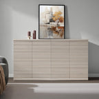 SICOTAS Buffet Cabinet with Storage Accent Sideboard Modern Credenza with Doors & Shelves Fluted Media Console Mid Century Coffee Bar Table for Living Room Kitchen Dining Room Hallway (1PCS)