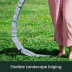 Beuta Landscape Edging | Garden Edging Border | Faux Stone Bricks for Lawn edging, Flower beds, Pathways & Yard Edging– 40 Packs | Each Section Has 6 Bricks 48"L x 4"W x 2.25"H | 120 Spikes |Greystone
