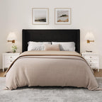GarveeHome Queen Bed Frame with Wingback Headboard, Velvet Upholstered