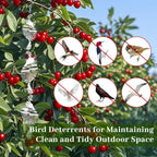 Bird Deterren for Outside Patio, High Reflective Fishbone Bird Scare Devices Wind Spinners Outdoor Decor, 3D Mirror Bird Reflectors to Keep Swallows Sparrow Away Garden Porch Pool Windows
