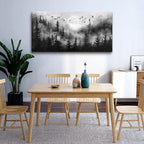 Lapremoly Forest Tree Painting for Living Room Modern Landscape Wall Art Canvas Prints Black And White Pictures Home Decor Bedroom Bathroom Office Large Wall Decor Artwork Ready To Hang Art Decor