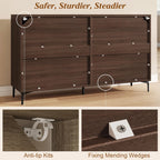 JASIWAY Buffet Cabinet with Storage, 48" Rattan Sideboard with Adjustable Shelves, Modern Coffee Bar Cabinet Console Table with Doors, Credenza for Kitchen, Living Room, Entryway, Dining Room, Walnut