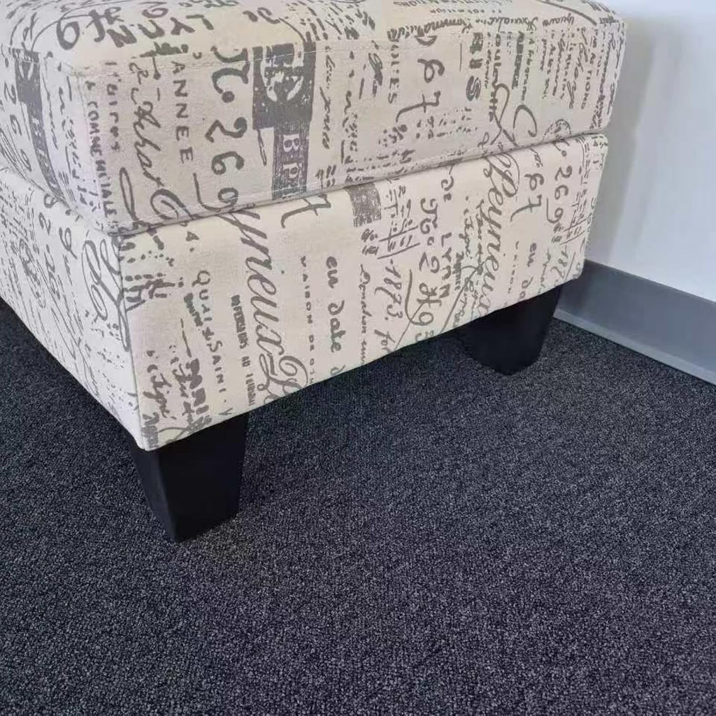 Linen Upholstered Storage Ottoman